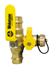 H-80617W WEBSTONE 80617W 2 PRS LF FP BRS BALL VALVE w/HOSE DRAIN from WEBST