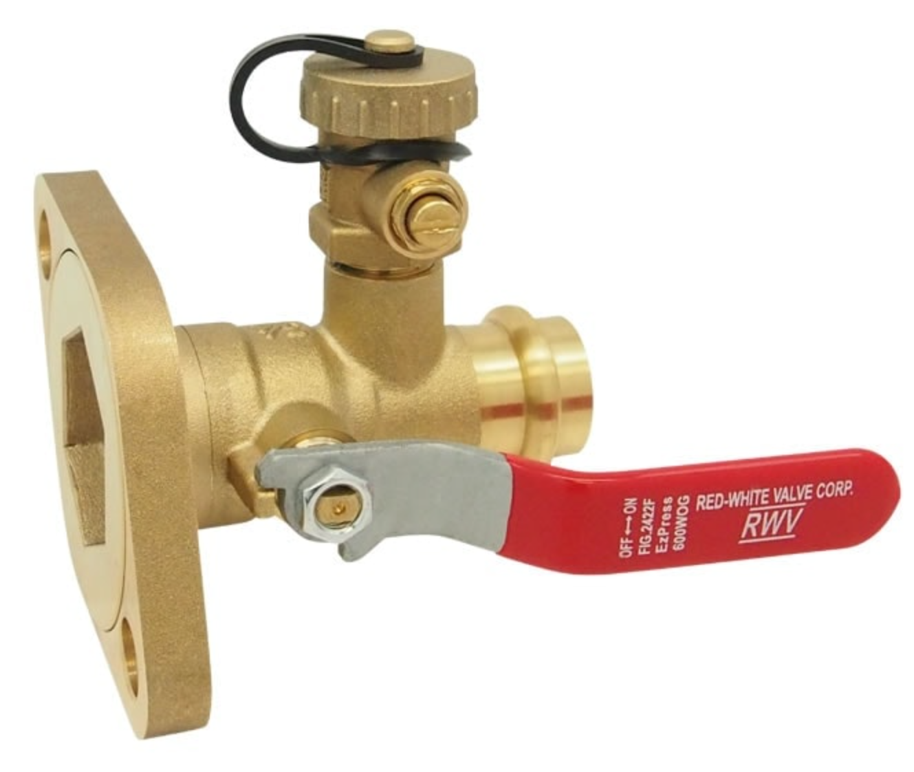 2422F2 RWV 2422F 2 BRS EZPRESS PUMP ISO FLANGE BALL VALVE W/DRAIN from REDW