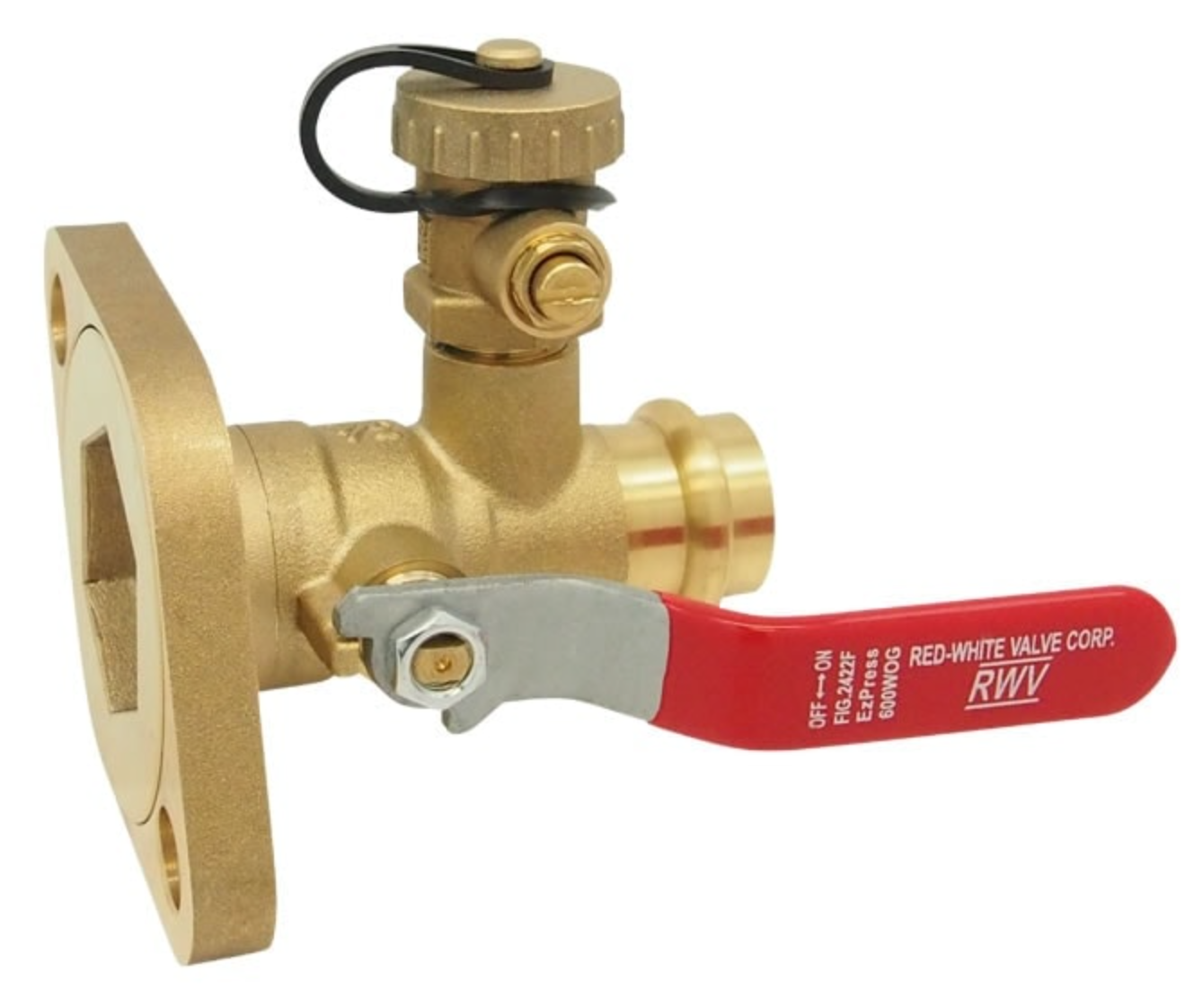 2422F1 RWV 2422F 1in BRS EZPRESS PUMP ISO FLANGE BALL VALVE W/DRAIN from RE