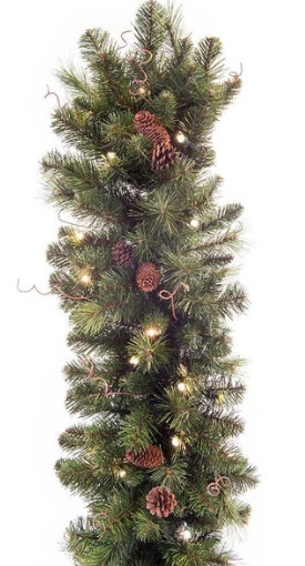 5986                           WD-BF-1013 BLACK FOREST 9ft PRELIT GARLAND W