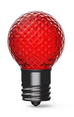 605896                         V-11128 G30 FACETED RED SMD LED E12 BULB SOL