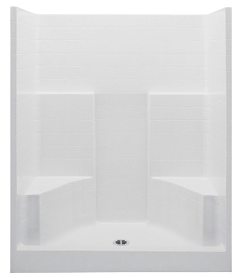 1603CTGN-WH AQS 1603CTGN-WH 60x35 TEXT TILE SHOWER AC003551-000-WH from LAS