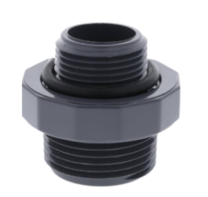 08303M DURA 08303 1x1MIPT MANIFOLD NIPPLE for PLASTIC THREADS GRAY PVC W/ 2
