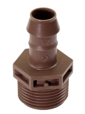 344094                         RB XFF-MA-075 MALE ADPT 17MM BARB x 3/4MPT A