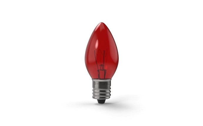 3922                           V-10130 C7/E12 INCANDESCENT RED 7W TRANSPARE