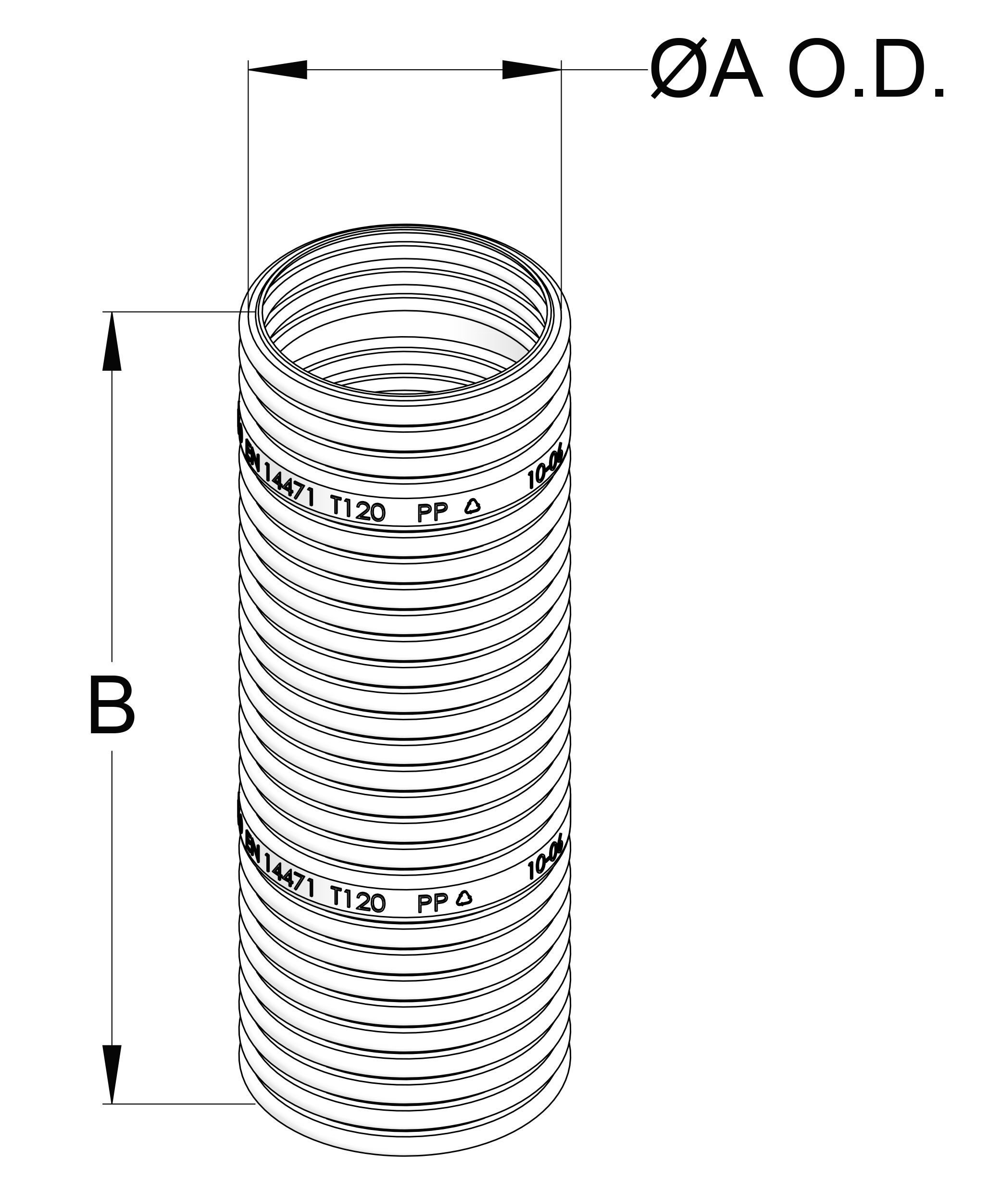 1046793                        ECCO 190337 340PPF 3X40 PP FLEX PIPE from EC
