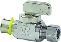94031 VIEGA 94031 1/2x3/8OD PEXPRESS STRAIGHT STOP - QUARTER TURN CP from P