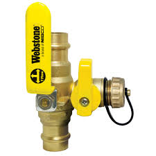 H-80613W WEBSTONE 80613W 3/4 PRS LF FP BRS BALL VALVE w/HOSE DRAIN from WEB