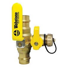 H-80615W WEBSTONE 80615W 1-1/4 PRS LF FP BRS BALL VALVE w/HOSE DRAIN from W