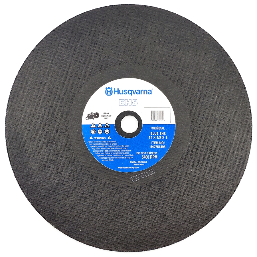 817990                         HUSQVARNA BLUE EHS 14" CUT OFF WHEEL METALS