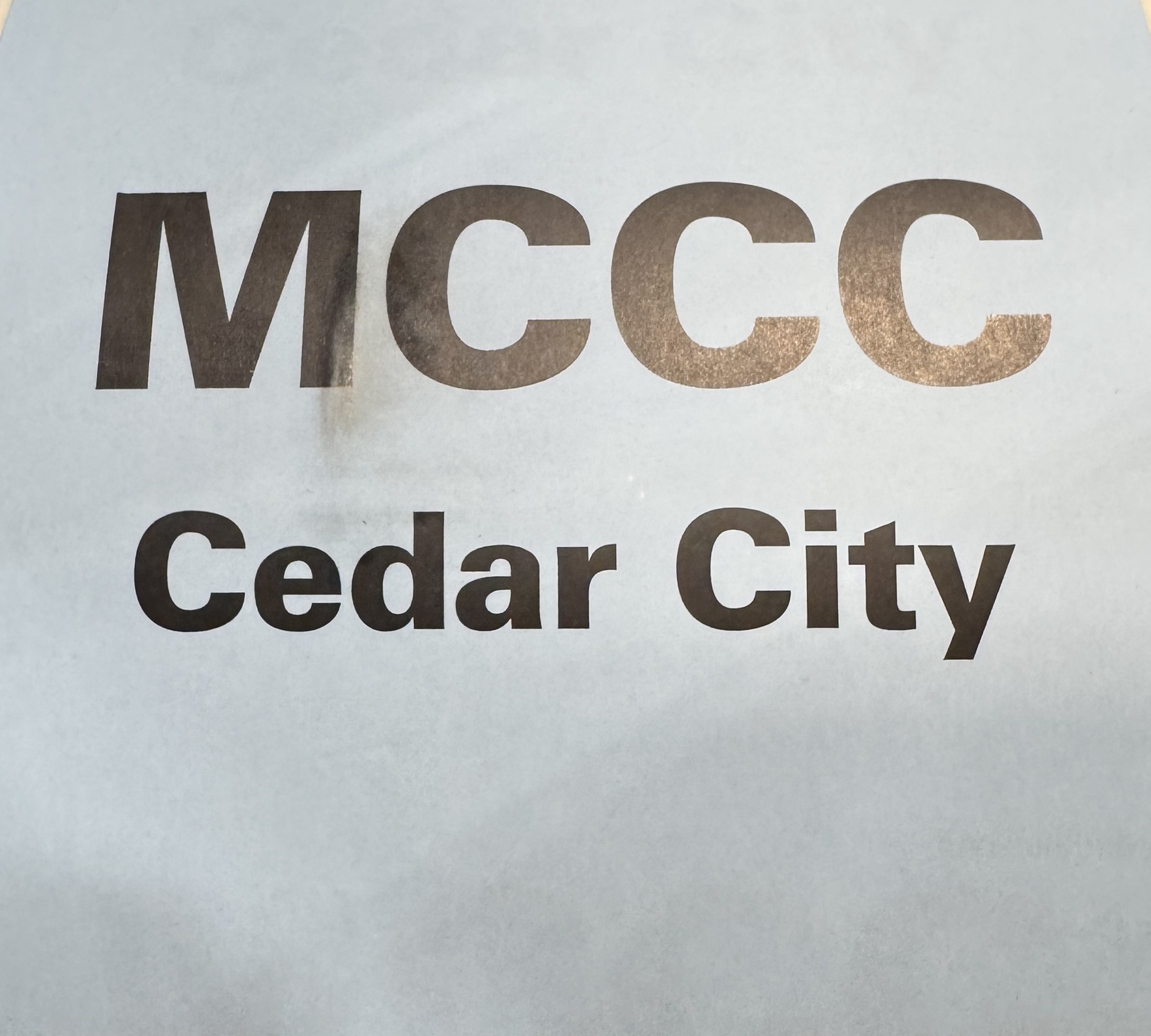 780227                         4x4 LABEL MCCC CEDAR CITY 1500/RL from WAREH