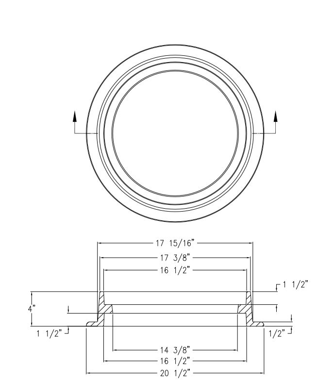 1004244                        18" RING MANHOLE FRAME from EASTJORD