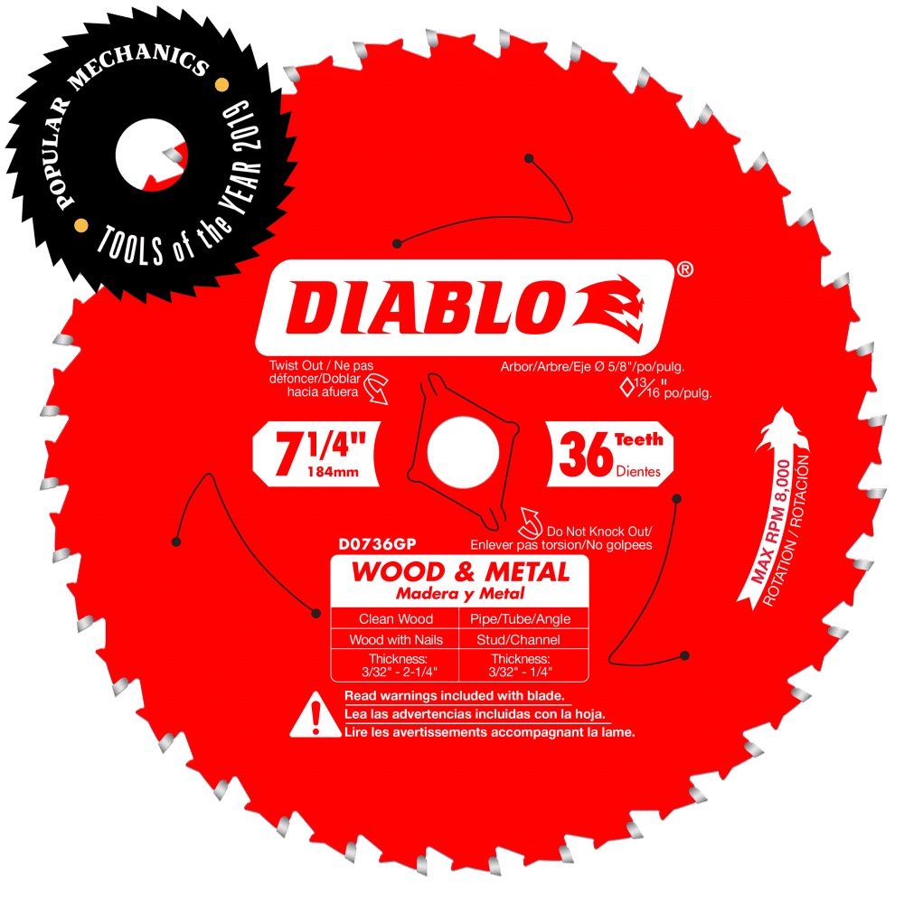 791616                         DIABLO 7 1/4 X 36T CSB GP CIRC SAW BLADE fro