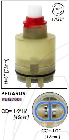 916090                         PEGASUS SINGLE LEVER CARTIDGE from BARRYWAL